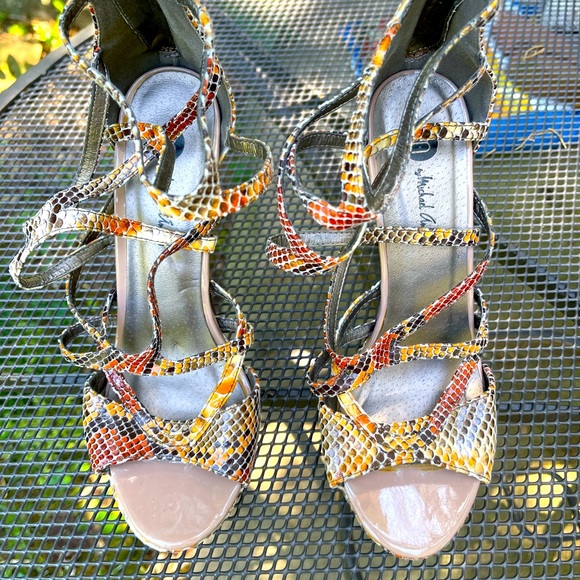 Michael Antonio Shoes - Michael Antonio Snakeskin Women's High Heel Sandals size 7.5